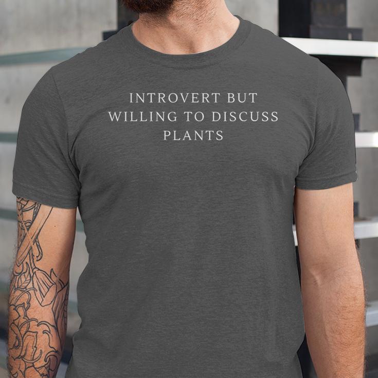 Introvert But Willing To Discuss Plants Unisex Jersey T-Shirt Introvert But Willing To Discuss Plants Unisex Jersey T-Shirt