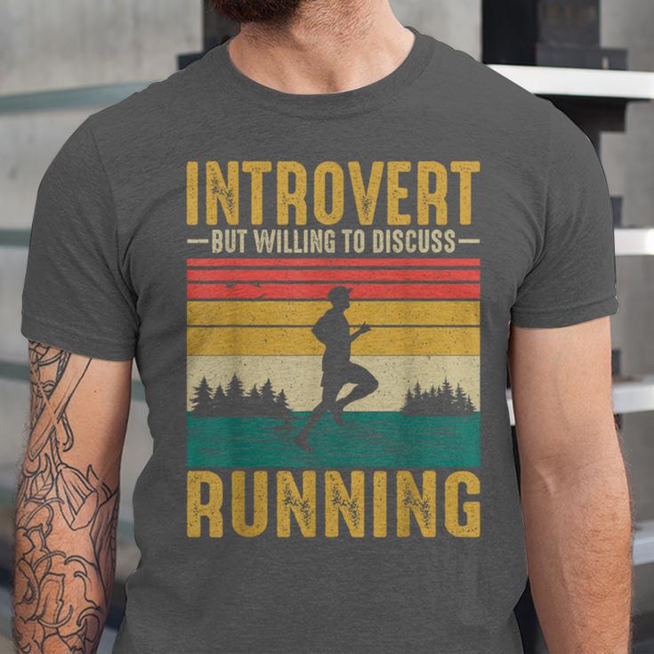 Introvert But Willing To Discuss Running Unisex Jersey T-Shirt