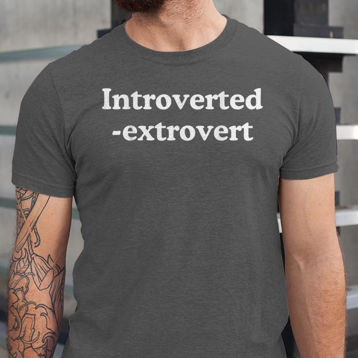 Introverted Extrovert Meme Introvert Unisex Jersey T-Shirt Introverted Extrovert Meme Introvert Unisex Jersey T-Shirt