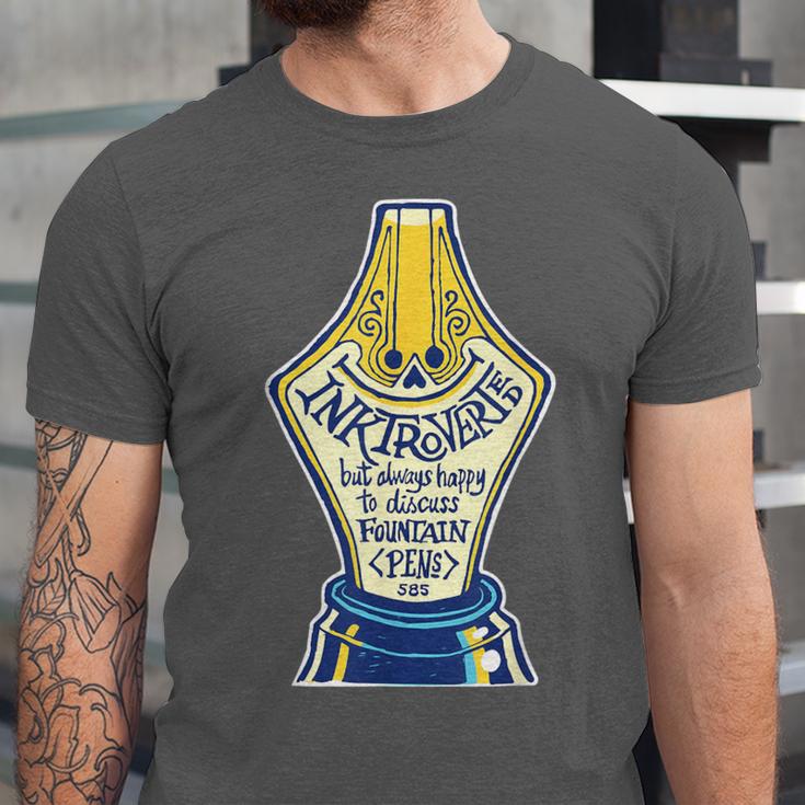 Introverted Fountain Pen Enthusiast Smiling Face Unisex Jersey T-Shirt Introverted Fountain Pen Enthusiast Smiling Face Unisex Jersey T-Shirt