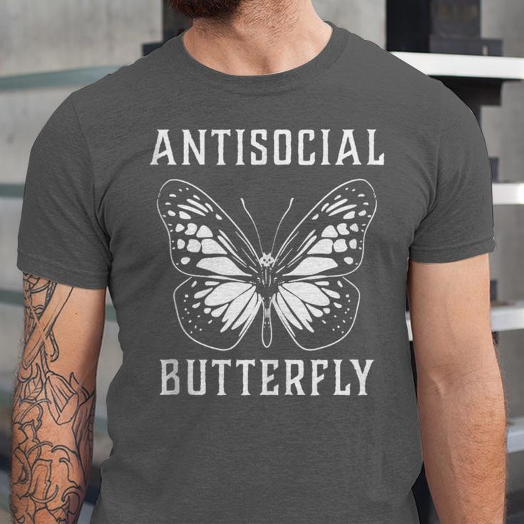 Introverted Introvert Antisocial Butterfly Unisex Jersey T-Shirt Introverted Introvert Antisocial Butterfly Unisex Jersey T-Shirt