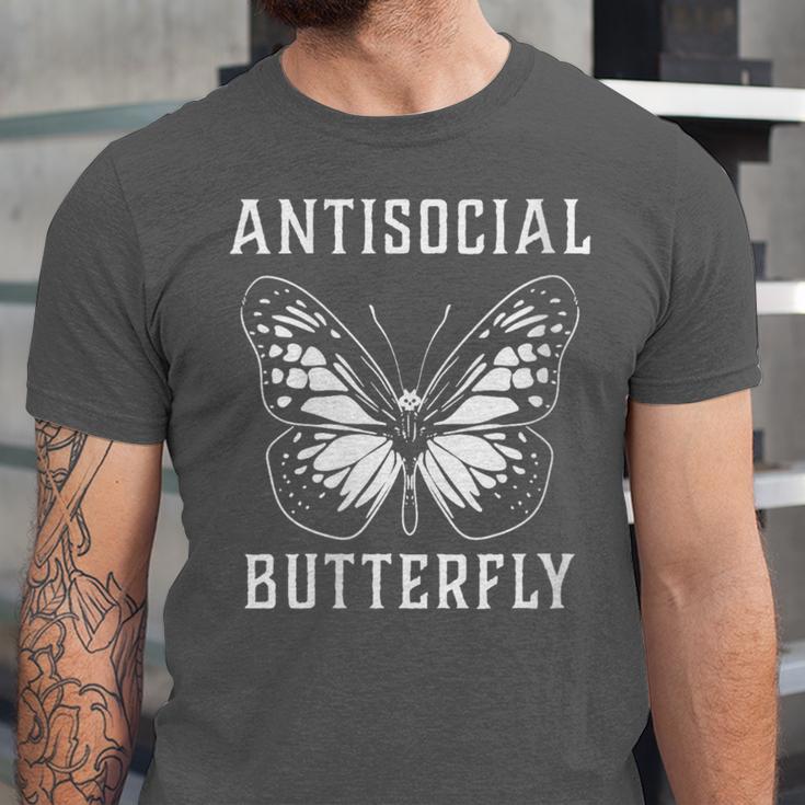 Introverted Introvert Antisocial Butterfly Unisex Jersey T-Shirt Introverted Introvert Antisocial Butterfly Unisex Jersey T-Shirt