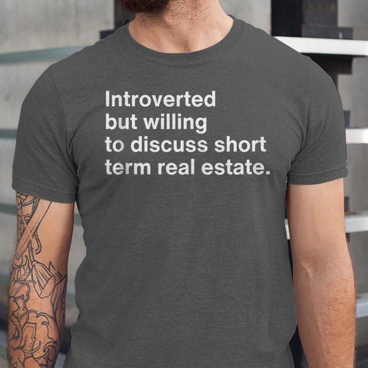 Introverted Person Short Term Real Estate Market Unisex Jersey T-Shirt Introverted Person Short Term Real Estate Market Unisex Jersey T-Shirt