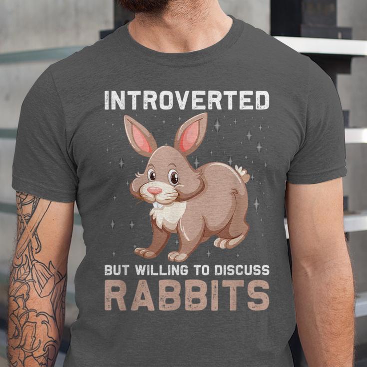 Introverted Rabbits Bunny Lover Rabbit Introvert Unisex Jersey T-Shirt