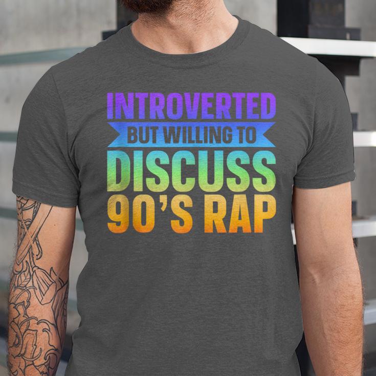 Introverted But Willing To Discuss 90's Rap Unisex Jersey T-Shirt