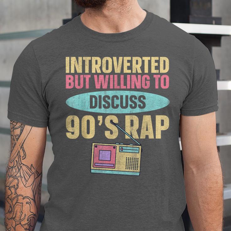 Introverted But Willing To Discuss 90's Rap Unisex Jersey T-Shirt Introverted But Willing To Discuss 90's Rap Unisex Jersey T-Shirt