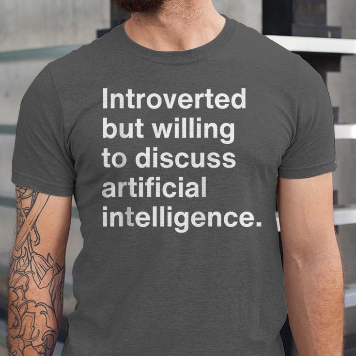 Introverted But Willing To Discuss AI Introverts Unisex Jersey T-Shirt Introverted But Willing To Discuss AI Introverts Unisex Jersey T-Shirt