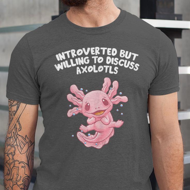 Introverted But Willing To Discuss Axolotl Salamander Unisex Jersey T-Shirt