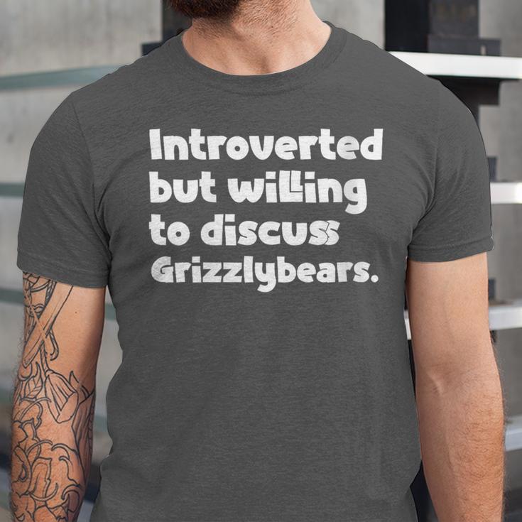 Introverted But Willing To Discuss Grizzlybears Introvert Unisex Jersey T-Shirt Introverted But Willing To Discuss Grizzlybears Introvert Unisex Jersey T-Shirt