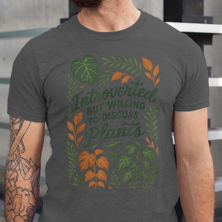 Introverted But Willing To Discuss Plants Botanical Unisex Jersey T-Shirt