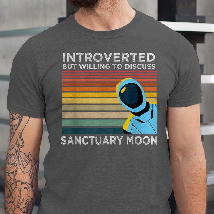 Introverted But Willing To Discuss Sanctuary Moon Unisex Jersey T-Shirt