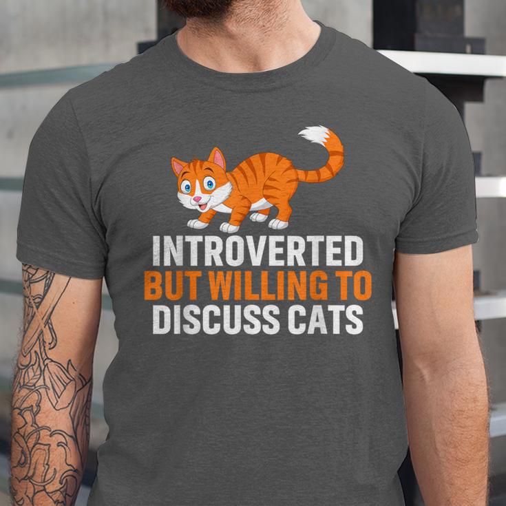 Introverts Cat Lover Introvert Antisocial Cats Anti Social Unisex Jersey T-Shirt