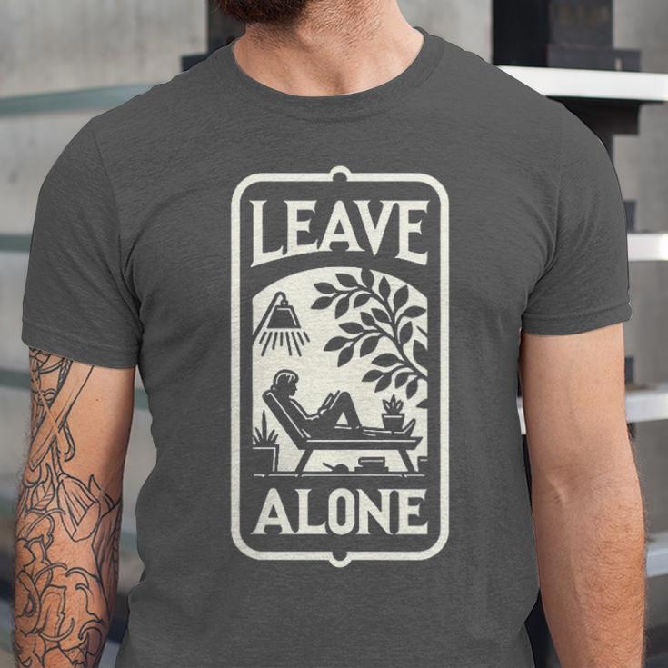 Introvert's Peaceful Solitude Graphic Leave Alone Quiet Unisex Jersey T-Shirt Introvert's Peaceful Solitude Graphic Leave Alone Quiet Unisex Jersey T-Shirt