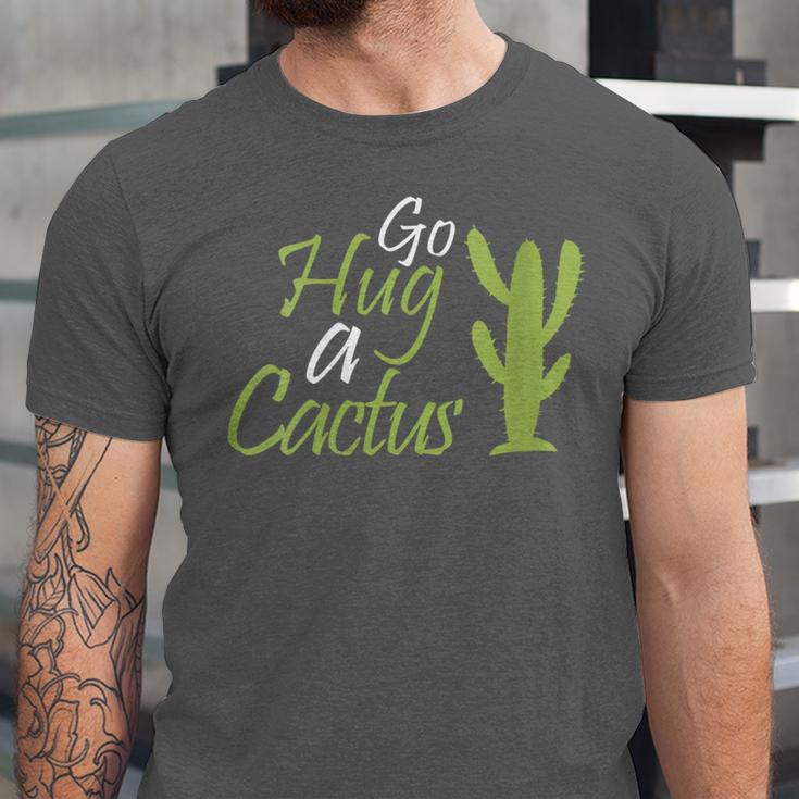 Introverts Sassy Saying Sassy Quote No Hugs Go Hug Cactus Unisex Jersey T-Shirt Introverts Sassy Saying Sassy Quote No Hugs Go Hug Cactus Unisex Jersey T-Shirt
