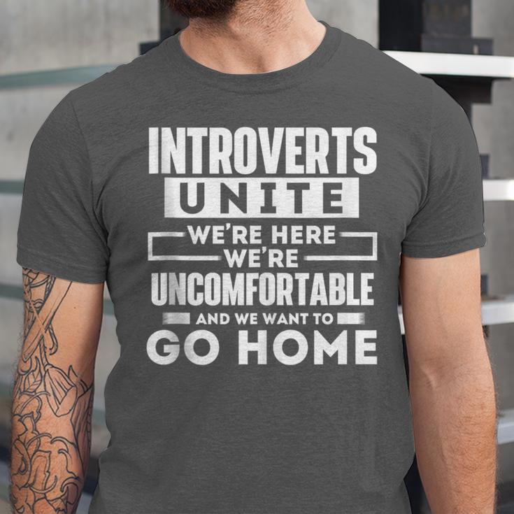 Introverts Unite Quiet Observer Introverted Antisocial Unisex Jersey T-Shirt