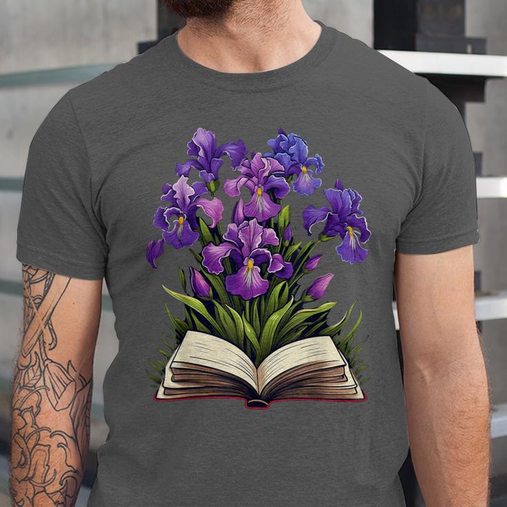 Irises Flowers Book Iris Floral Unisex Jersey T-Shirt
