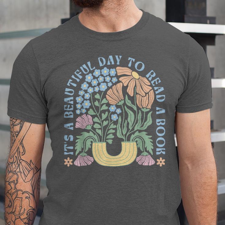 It's A Beautiful Day To Read A Book Librarian Book Lover Unisex Jersey T-Shirt
