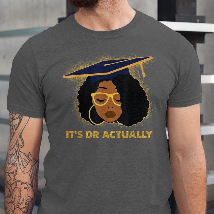 Its Doctor Actually Graduation Healthcare Afro Women Unisex Jersey T-Shirt