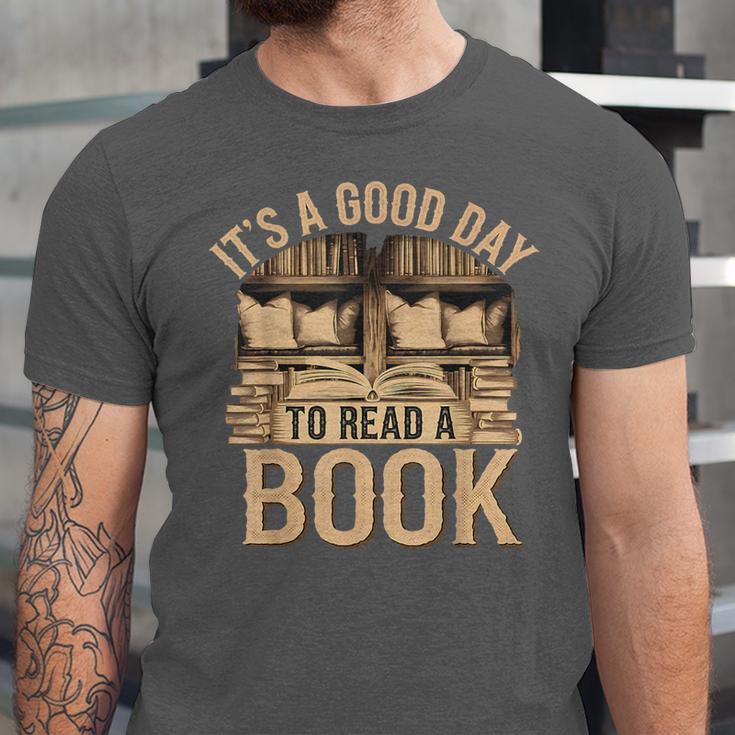 It’s a Good Day To Read a Book Lovers Library Reading Unisex Jersey T-Shirt