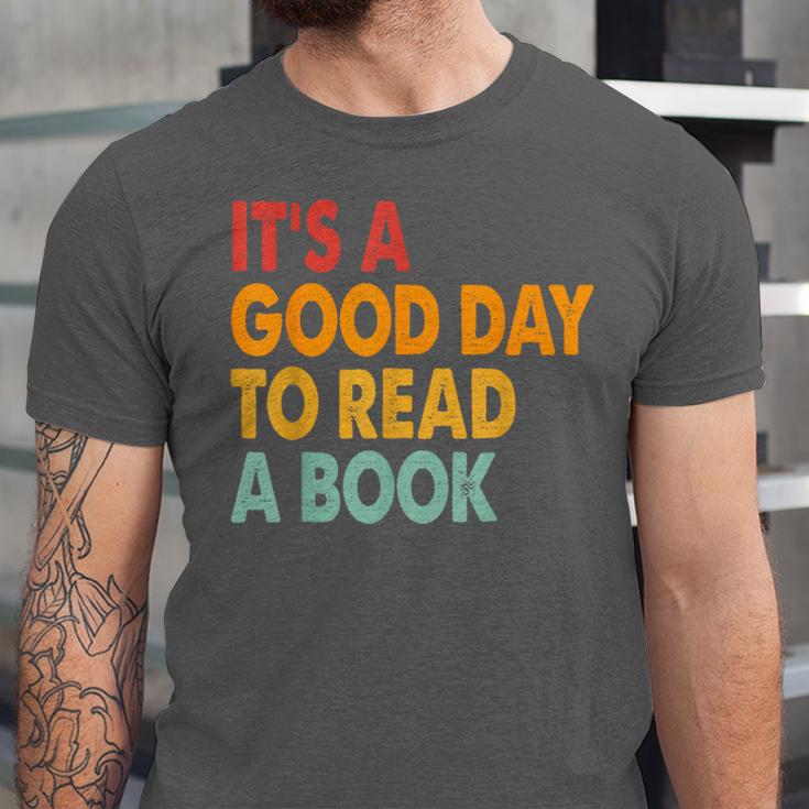 It's A Good Day To Read A Book Retro Vintage Teacher Unisex Jersey T-Shirt