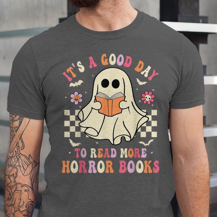 It's A Good Day To Read More Horror Books Halloween Unisex Jersey T-Shirt