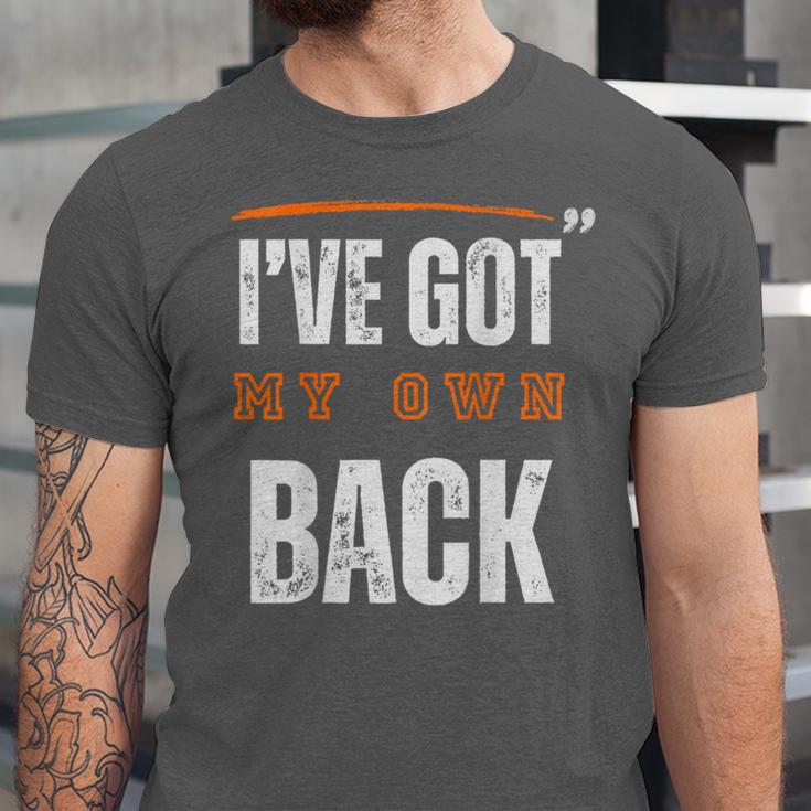 I’VE GOT MY OWN BACK INTROVERT Words On Back Unisex Jersey T-Shirt