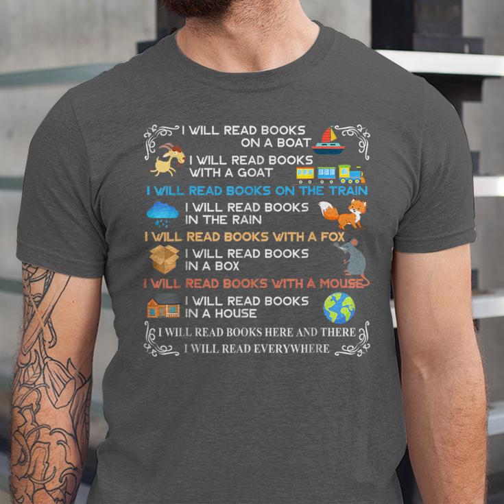 IWill Read Books On A Boat & Everywhere Reading Kids Unisex Jersey T-Shirt
