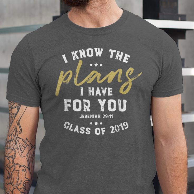 Jeremiah I Know Plans Graduation 2019 College Graduate Unisex Jersey T-Shirt