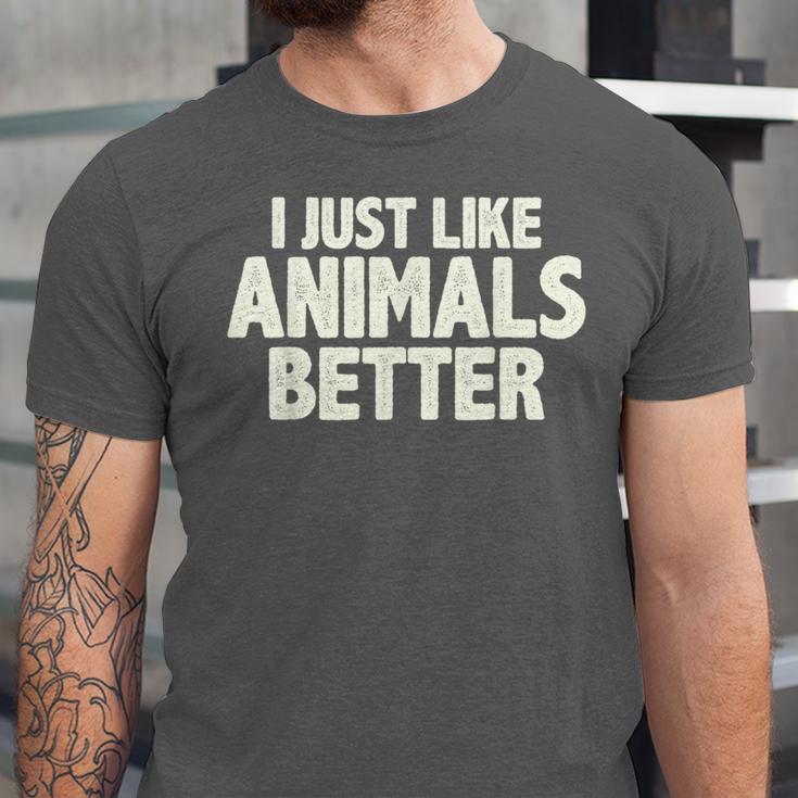 I Just Like Animals Better I Introvert Unisex Jersey T-Shirt I Just Like Animals Better I Introvert Unisex Jersey T-Shirt
