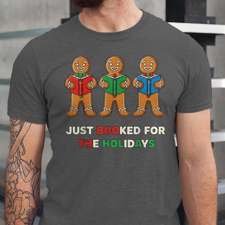Just Booked For The Holidays Gingerbread Unisex Jersey T-Shirt Just Booked For The Holidays Gingerbread Unisex Jersey T-Shirt