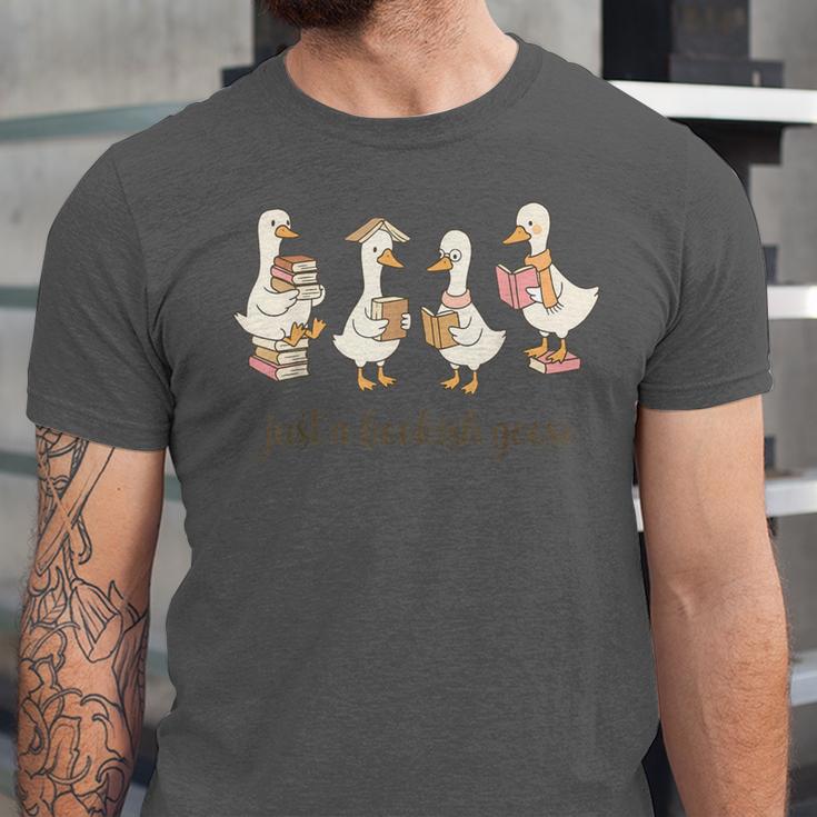 Just A Bookish Goose Goose Book LoverSilly Goose Book Club Unisex Jersey T-Shirt Just A Bookish Goose Goose Book LoverSilly Goose Book Club Unisex Jersey T-Shirt