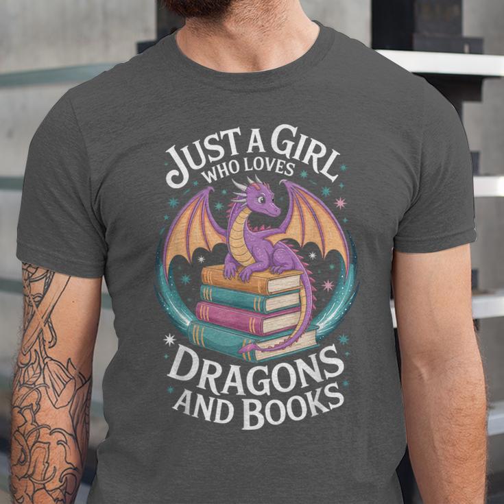Just A Girl Who Loves Dragons And Books Fantasy Reader Unisex Jersey T-Shirt Just A Girl Who Loves Dragons And Books Fantasy Reader Unisex Jersey T-Shirt