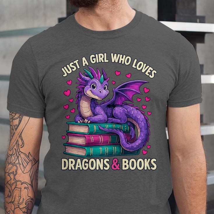 Just a Girl Who Loves Dragons And Books Reading Unisex Jersey T-Shirt Just a Girl Who Loves Dragons And Books Reading Unisex Jersey T-Shirt