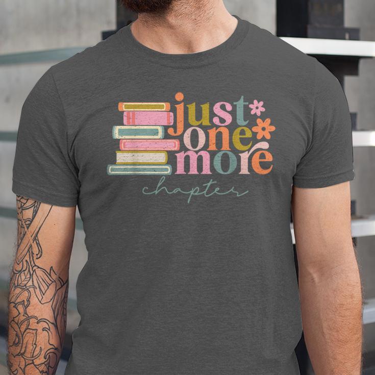 Just One More Chapter Book Lovers Reading Teacher Unisex Jersey T-Shirt