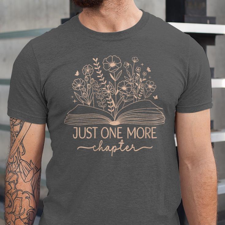 Just One More Chapter Bookish Book Reading Teal Beige Unisex Jersey T-Shirt
