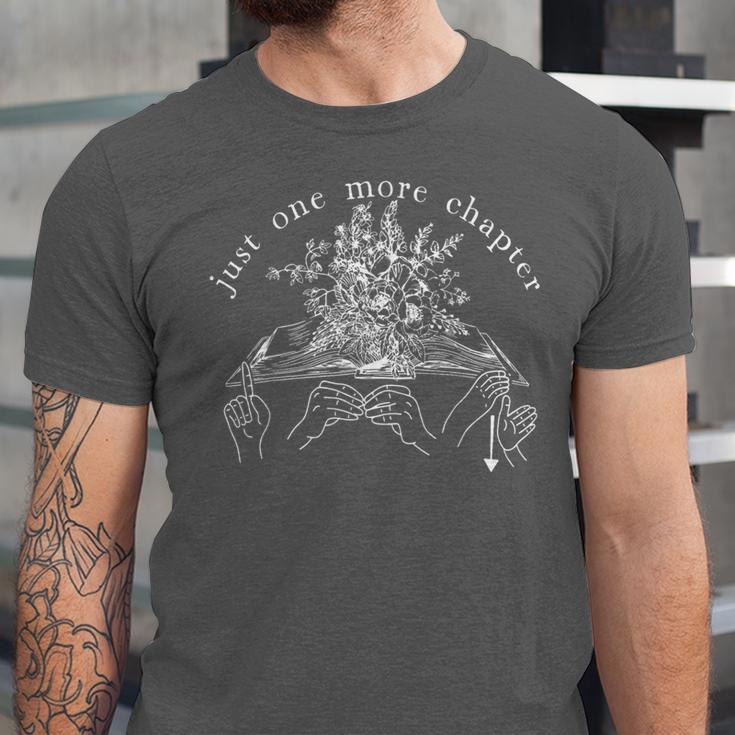 Just One More Chapter Deaf ASL Reading Book Librarian Unisex Jersey T-Shirt Just One More Chapter Deaf ASL Reading Book Librarian Unisex Jersey T-Shirt