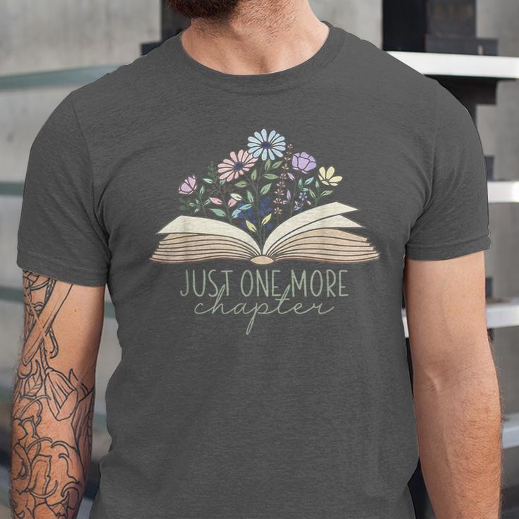 Just One More Chapter Floral Book Wildflower Aesthetic Art Unisex Jersey T-Shirt