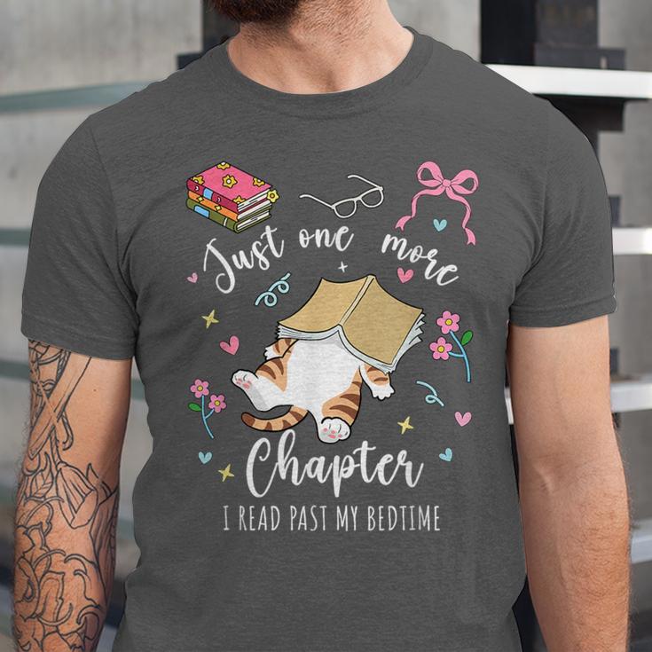 Just One More Chapter I Read Past My Bedtime Cat Book Lover Unisex Jersey T-Shirt Just One More Chapter I Read Past My Bedtime Cat Book Lover Unisex Jersey T-Shirt
