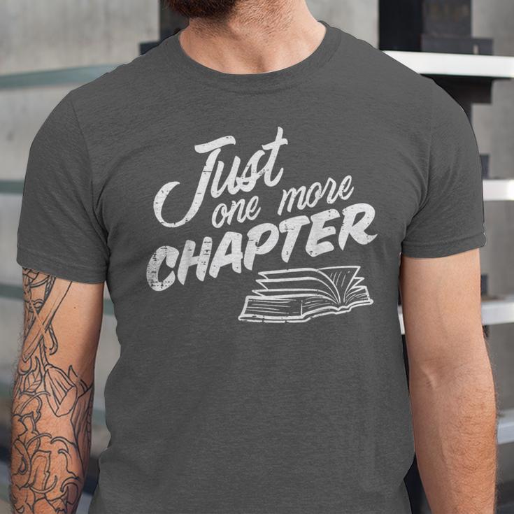Just One More Chapter Read Reading Librarian Book Men Women Unisex Jersey T-Shirt