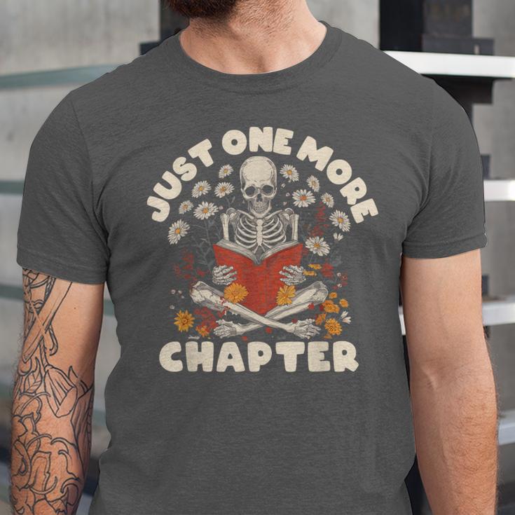 Just One More Chapter Skeleton Reading Book Lover Unisex Jersey T-Shirt Just One More Chapter Skeleton Reading Book Lover Unisex Jersey T-Shirt