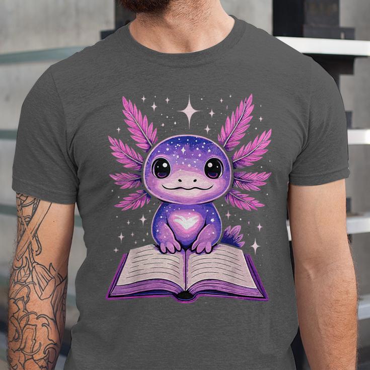 Kawaii Axolotl Cute Axolotls Reading Book Unisex Jersey T-Shirt Kawaii Axolotl Cute Axolotls Reading Book Unisex Jersey T-Shirt
