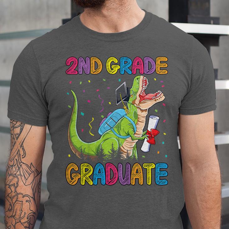Kids 2nd Grade Graduate Dinosaur Trex 2nd Grade Graduation Unisex Jersey T-Shirt