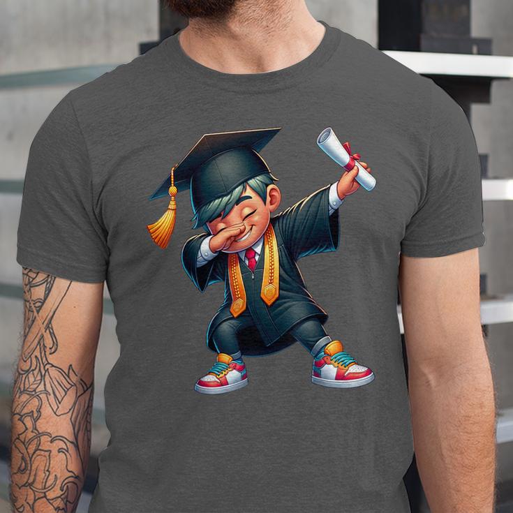 Kids Boys Grad Dabbing Graduation Class Of 2025 Unisex Jersey T-Shirt