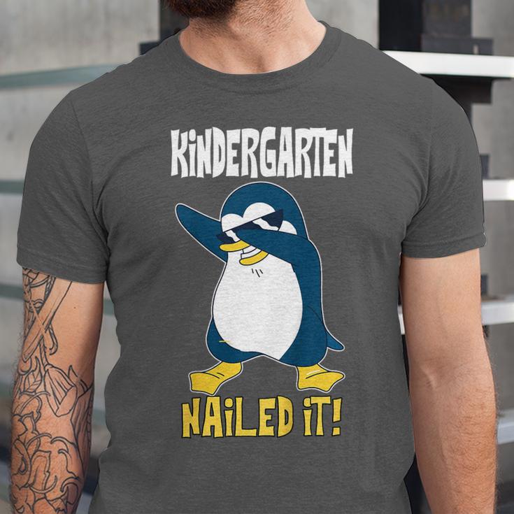 Kids Kindergarten Dabbing Penguin Nailed It Graduation Class 2021 Unisex Jersey T-Shirt