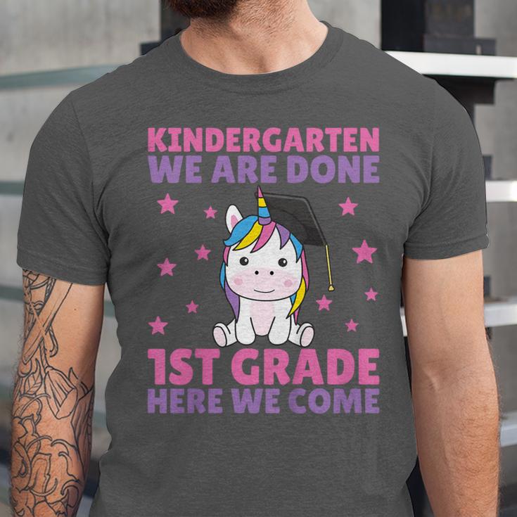 Kids Kindergarten Graduate Unicorn Graduation Unisex Jersey T-Shirt