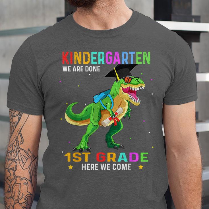 Kindergarten Graduation 1st Here We Come Class 2023 Dinosaur Unisex Jersey T-Shirt