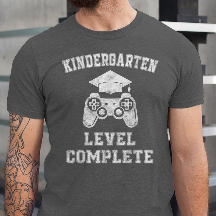 Kindergarten Level Complete Retro Graduation Video Gamer Unisex Jersey T-Shirt