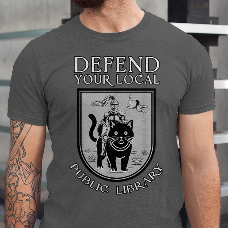 Knight Cat Defend Your Public Library Book Lover Unisex Jersey T-Shirt Knight Cat Defend Your Public Library Book Lover Unisex Jersey T-Shirt