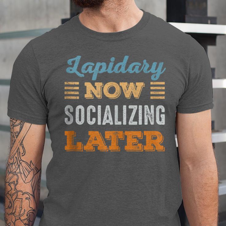 Lapidary Now Minimal Socializing Introvert Vintage Unisex Jersey T-Shirt