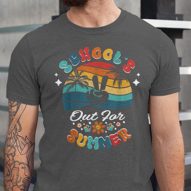 Last Day Of School Groovy Graduation School's Out For Summer Unisex Jersey T-Shirt